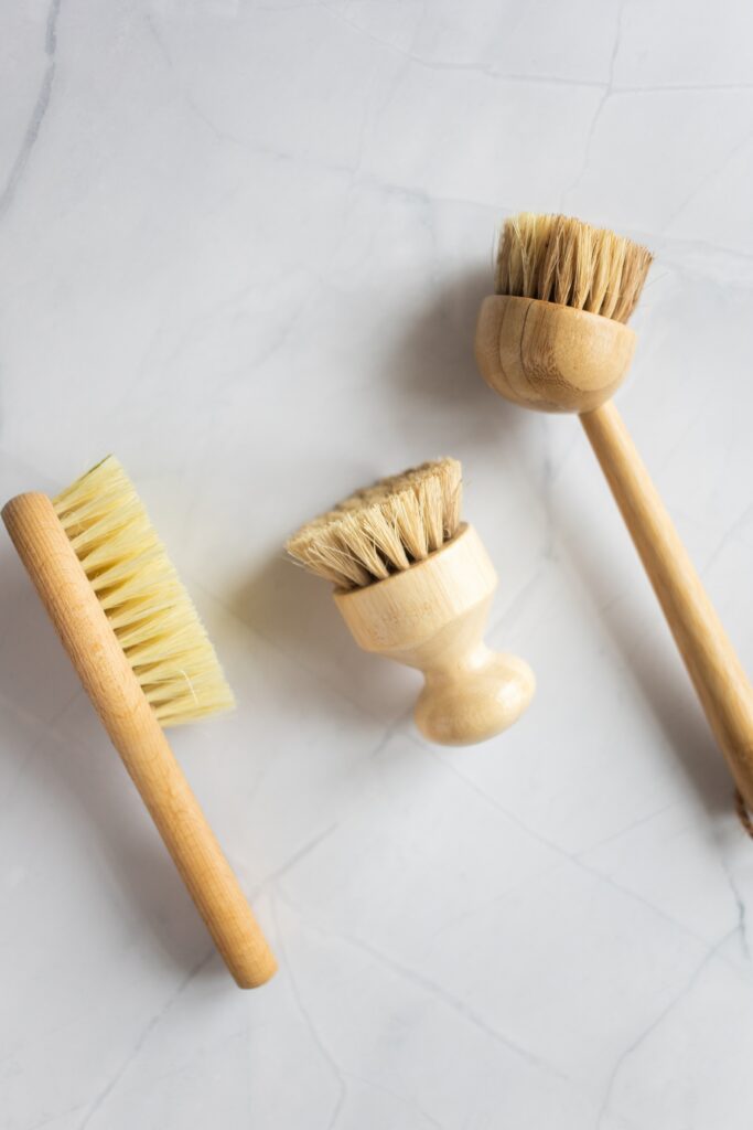 three natural brushes for dry skin
